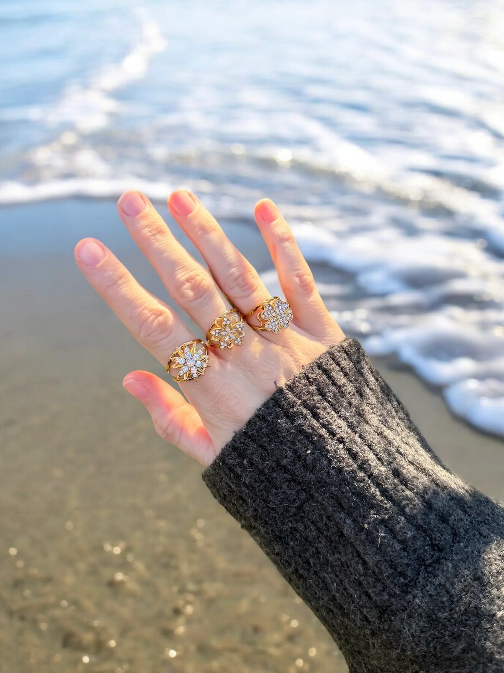 Bague JASMINE acier inox (anti-stress) - Image 3