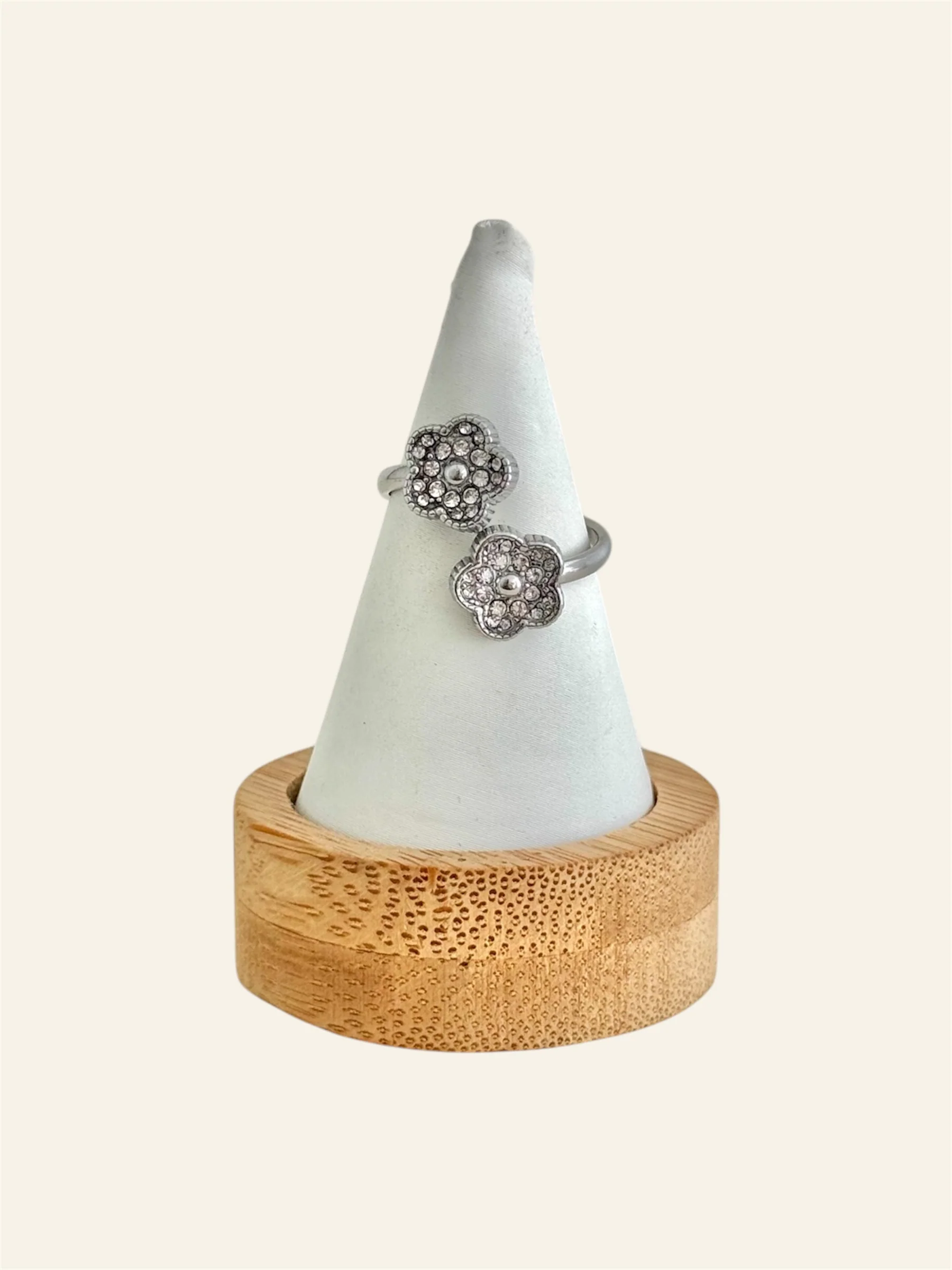 Bague FLEUR acier inox - Image 2
